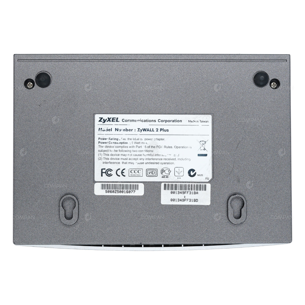 ZYWALL 2 PLUS 4 PORT 100MB ETHERNET SECURITY APPLIANCE WITHOUT AC ADAPTER