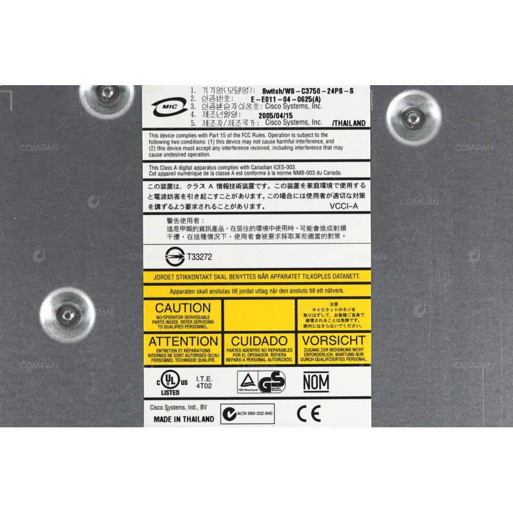 WS-C3750-24PS-S CISCO CATALYST 3750 24-PORT POE 2-PORT SFP STACKABLE SWITCH