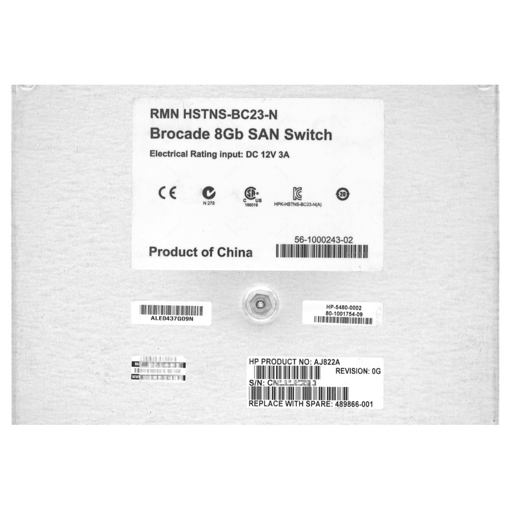 489866-001  HP SWITCH SAN 8/24C 8GB FOR BLADESYSTEM C3000 / C7000