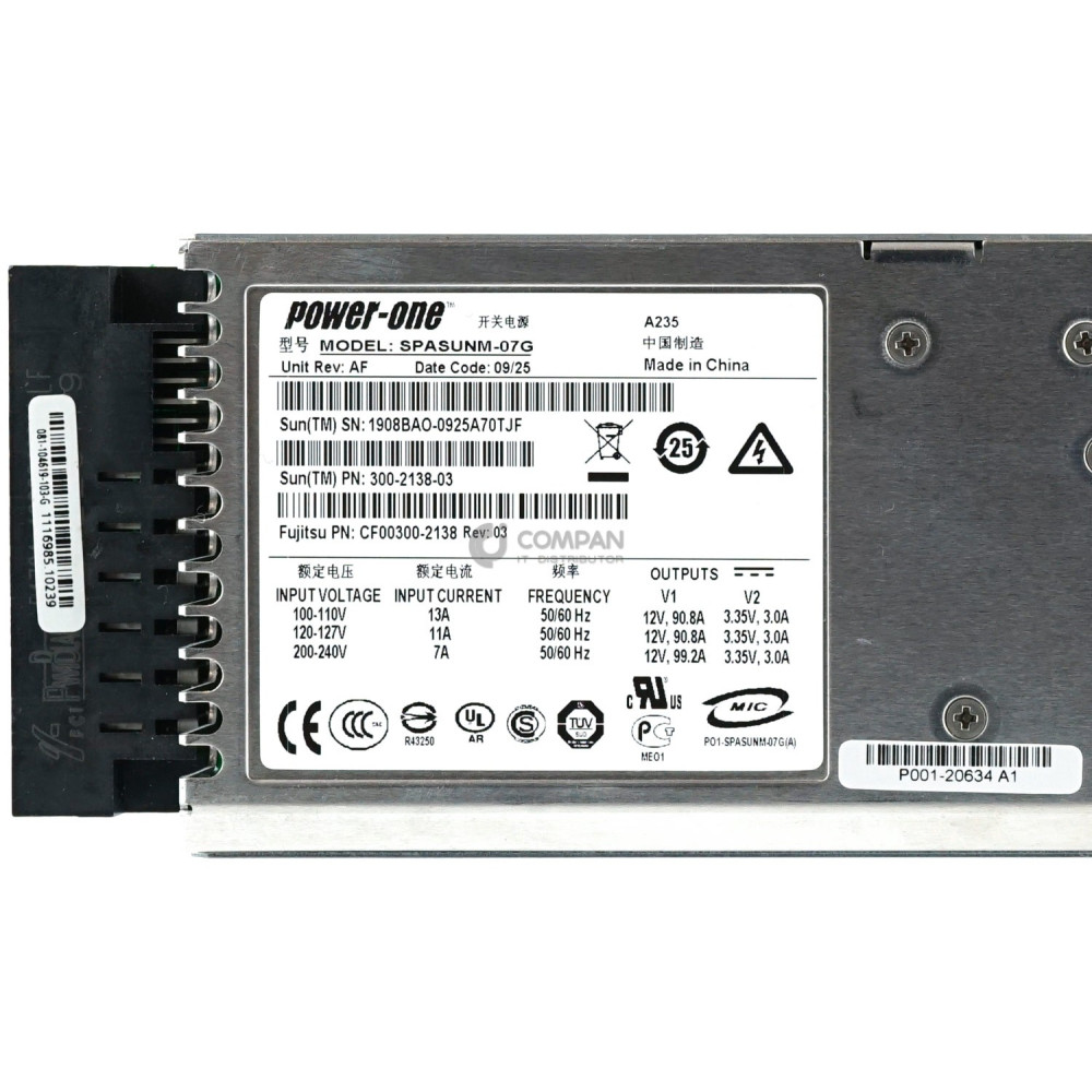 300-2138-03 POWER-ONE 1100W POWER SUPPLY FOR SUN SPARC T5220