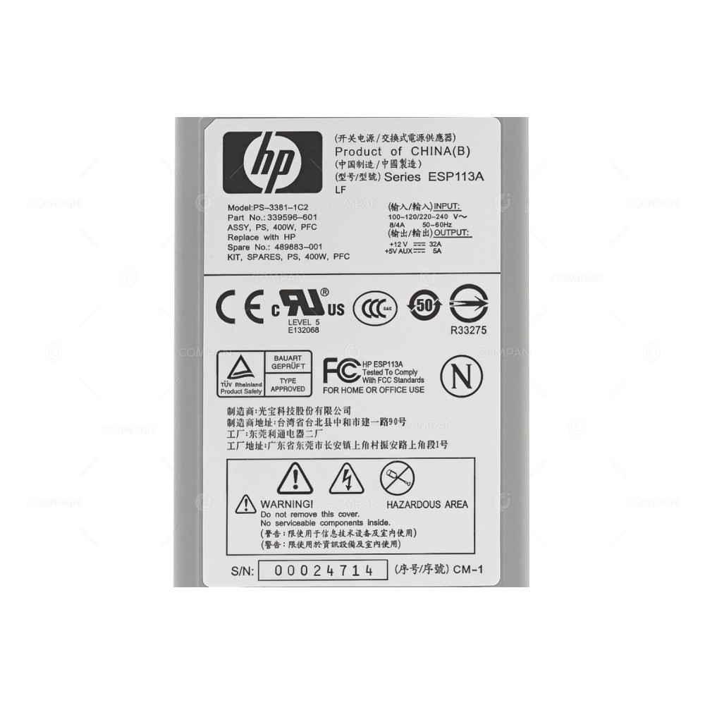 489883-001 HP 400W POWER SUPPLY FOR HP EVA6400 EVA8400