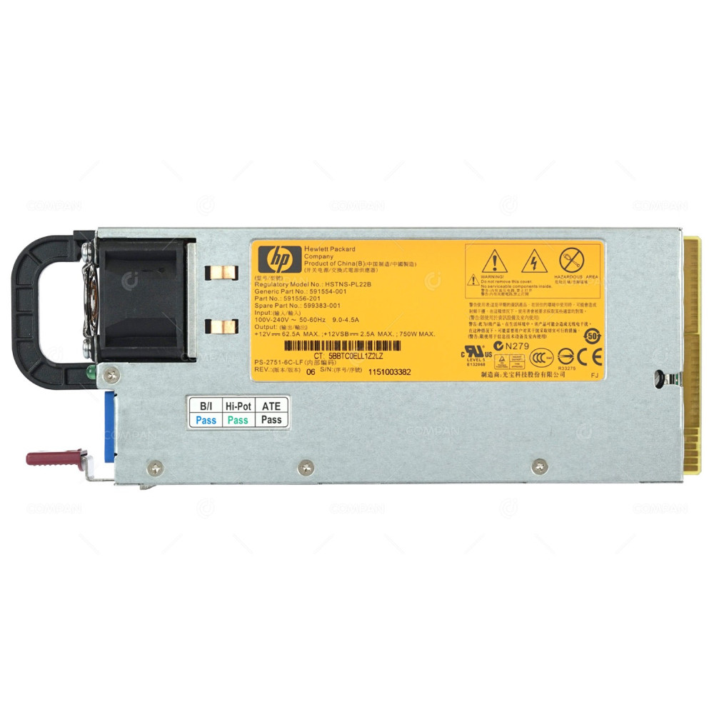 599383-001 HP 750W CS PLATINUM POWER SUPPLY FOR DL360 DL380 G7