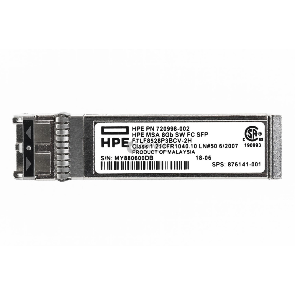 876141-001 HPE OPTICAL TRANSCEIVER MSA 8GB SHORT WAVE FIBRE CHANNEL SFP