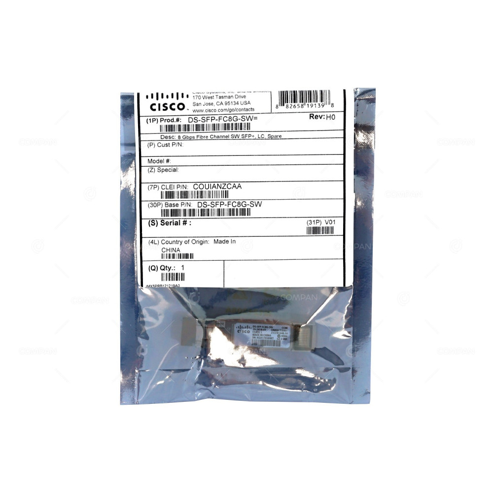 DS-SFP-FC8G-SW-NEW CISCO OPTICAL TRANSCEIVER 8GB SFP+ FC SWITCHING 850NM 300M