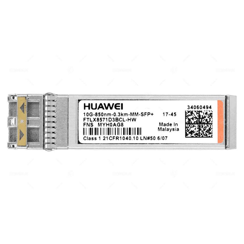 FTLX8571D3BCL-HW HUAWEI 10G SFP+ MM 850NM OPTICAL TRANSRECEIVER 21CFR1040.10