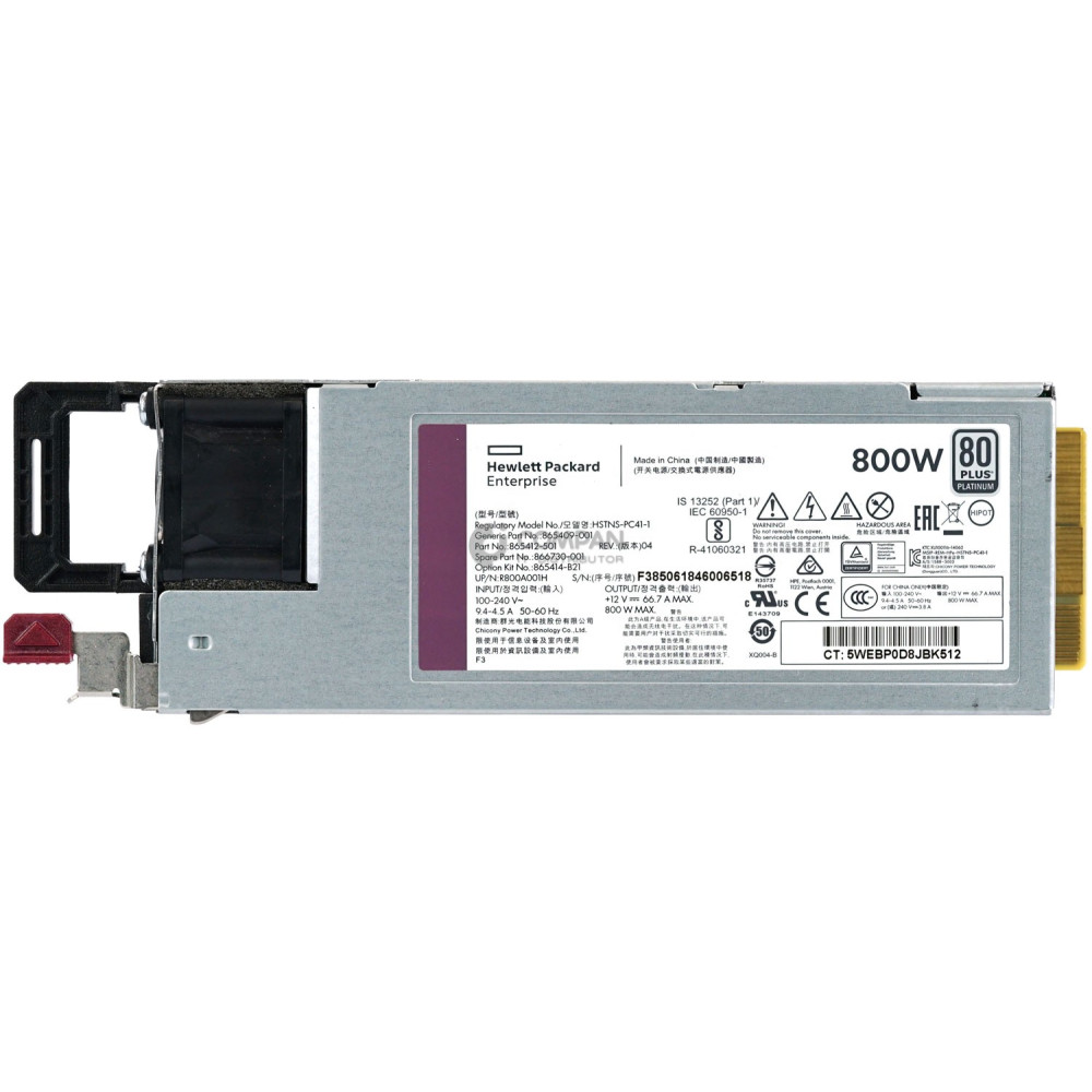 865414-B21 HPE 800W FLEX SLOT PLATINUM LOW HALOGEN PSU