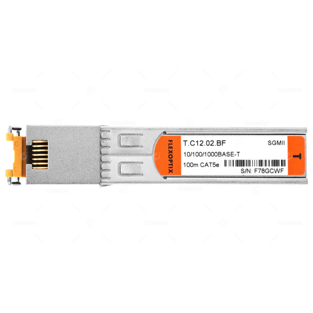 T.C12.02.BF  FLEXOPTIX COPPER TRANSCEIVER MODULE 1G 1000BASE-T SFP RJ-45 100M