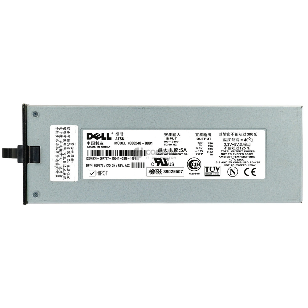 6F777 DELL 300W POWER SUPPLY FOR DELL POWEREDGE 2500 4600 G5 G6