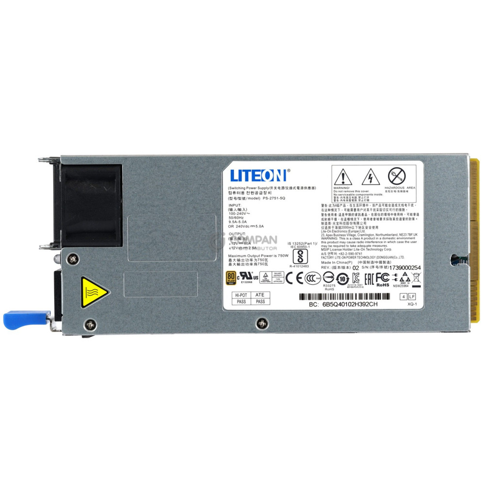 PS-2751-5Q LITEON 750W 80 PLUS GOLD POWER SUPPLY FOR QUANTAGRID D51B-1U