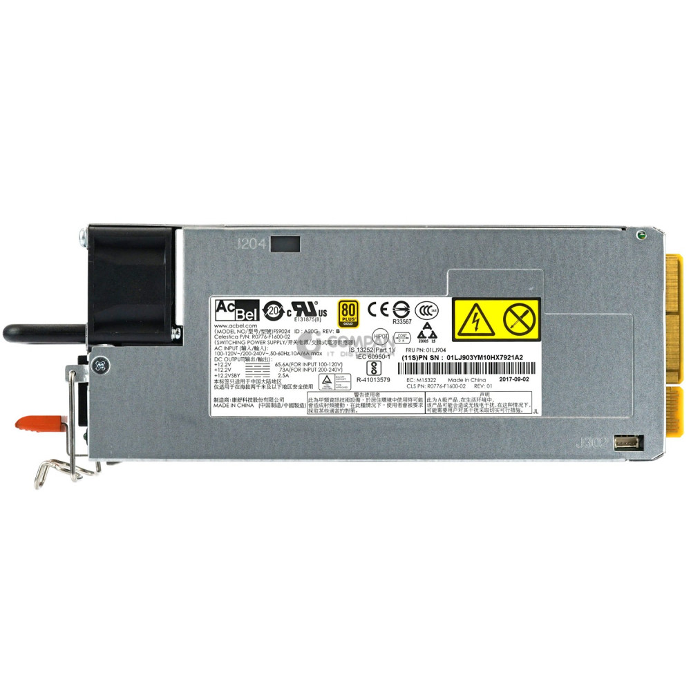 01LJ904 IBM 875W POWER SUPPLY 80+ GOLD FOR IBM SAN VOLUME CONTROLLER 2145-SV1