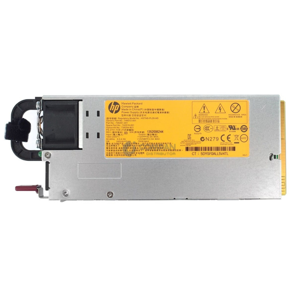742516-001 HP 750W 12V PLATINUM POWER SUPPLY FOR HP PROLIANT G8