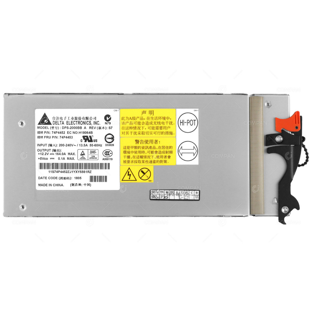 74P4453 IBM 2000W POWER SUPPLY FOR IBM BLADECENTER E
