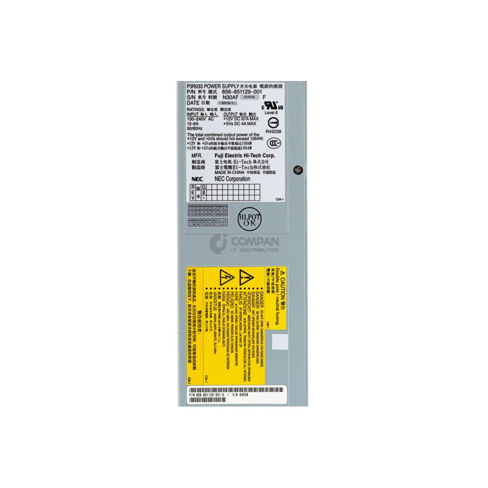 114-00015 NETAPP 1064W POWER SUPPLY FOR KEYSIGHT N7900