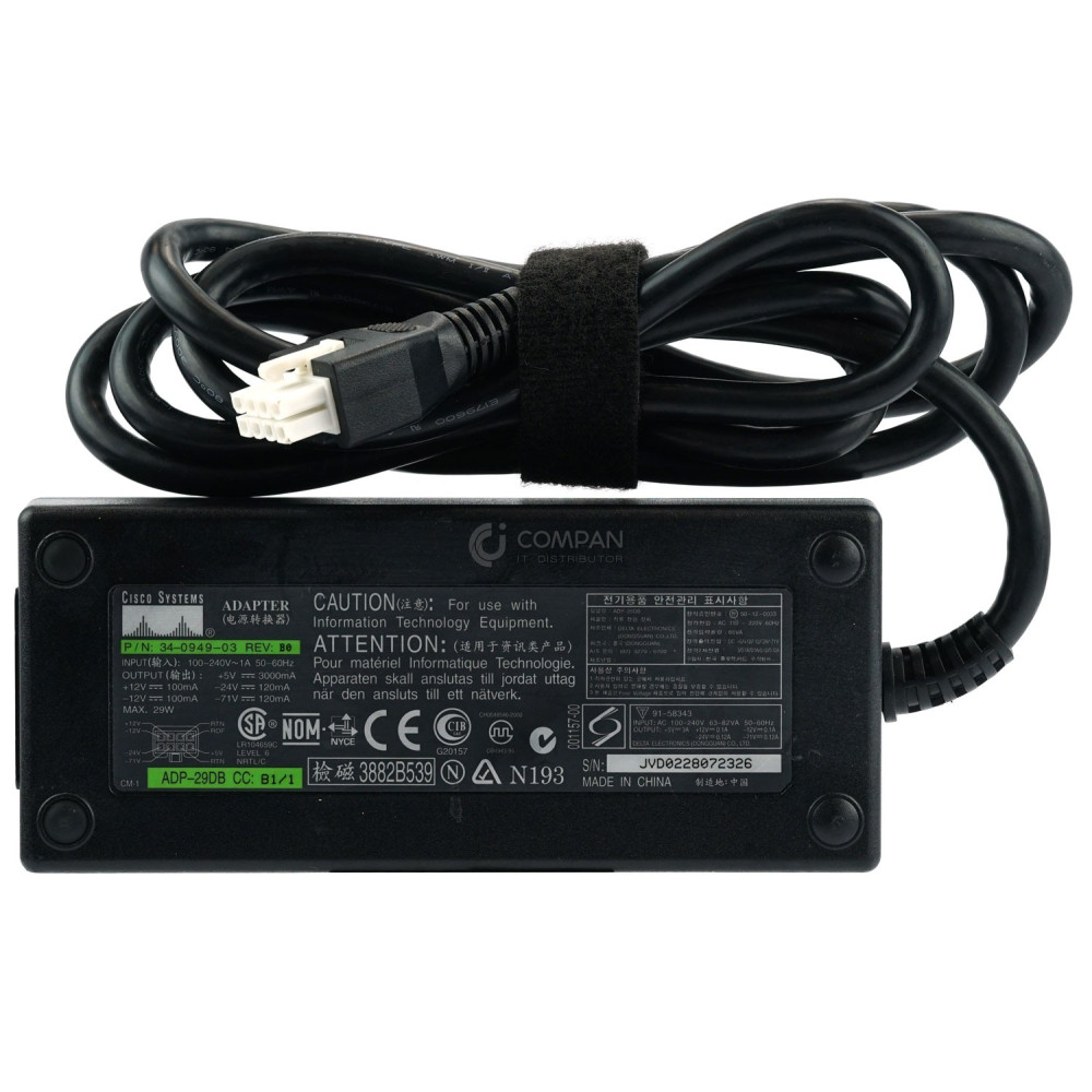 34-0949-03 CISCO 29W 8-PIN POWER ADAPTER FOR 800 SERIES