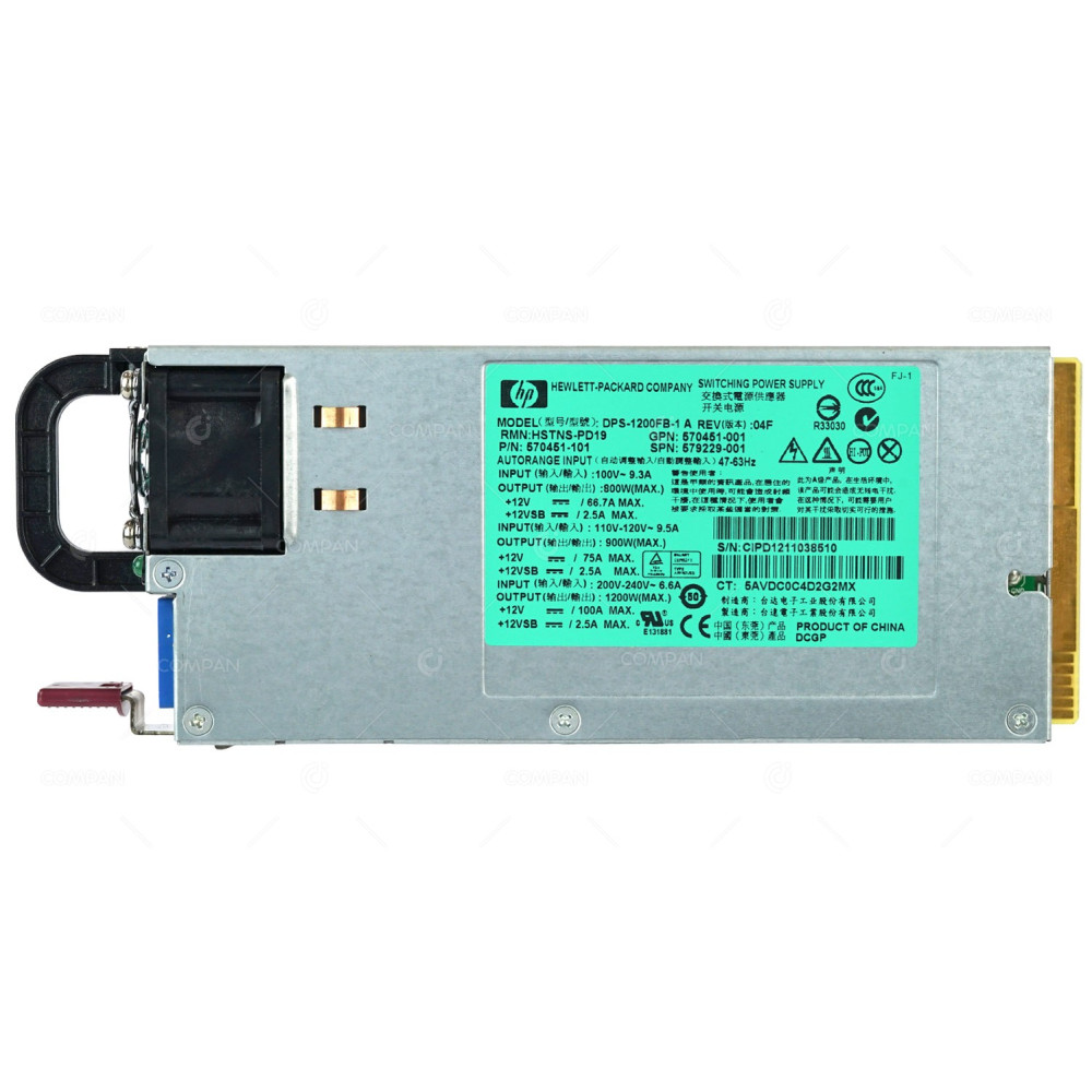 579229-001 HP 1200W CS PLATINUM POWER SUPPLY FOR HP PROLIANT DL380 G6 G7