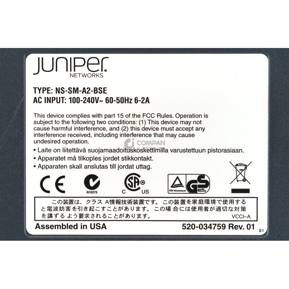 SAK250L-F4 JUNIPER 250W 80 PLUS POWER SUPPLY FOR JUNIPER NS-SM-A2-BSE