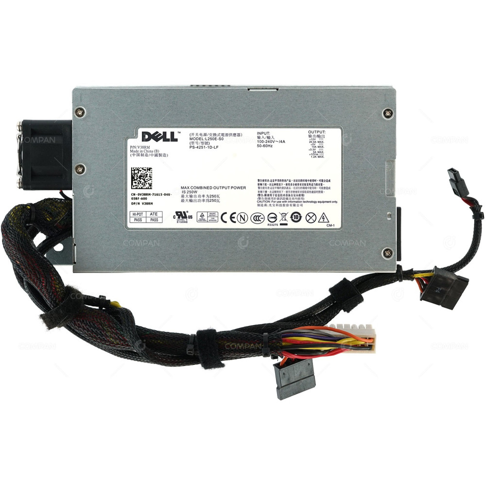 V38RM DELL 250W POWER SUPPLY FOR PE R210 G11 0V38RM, L250E-S0, PS-4251-1D-LF