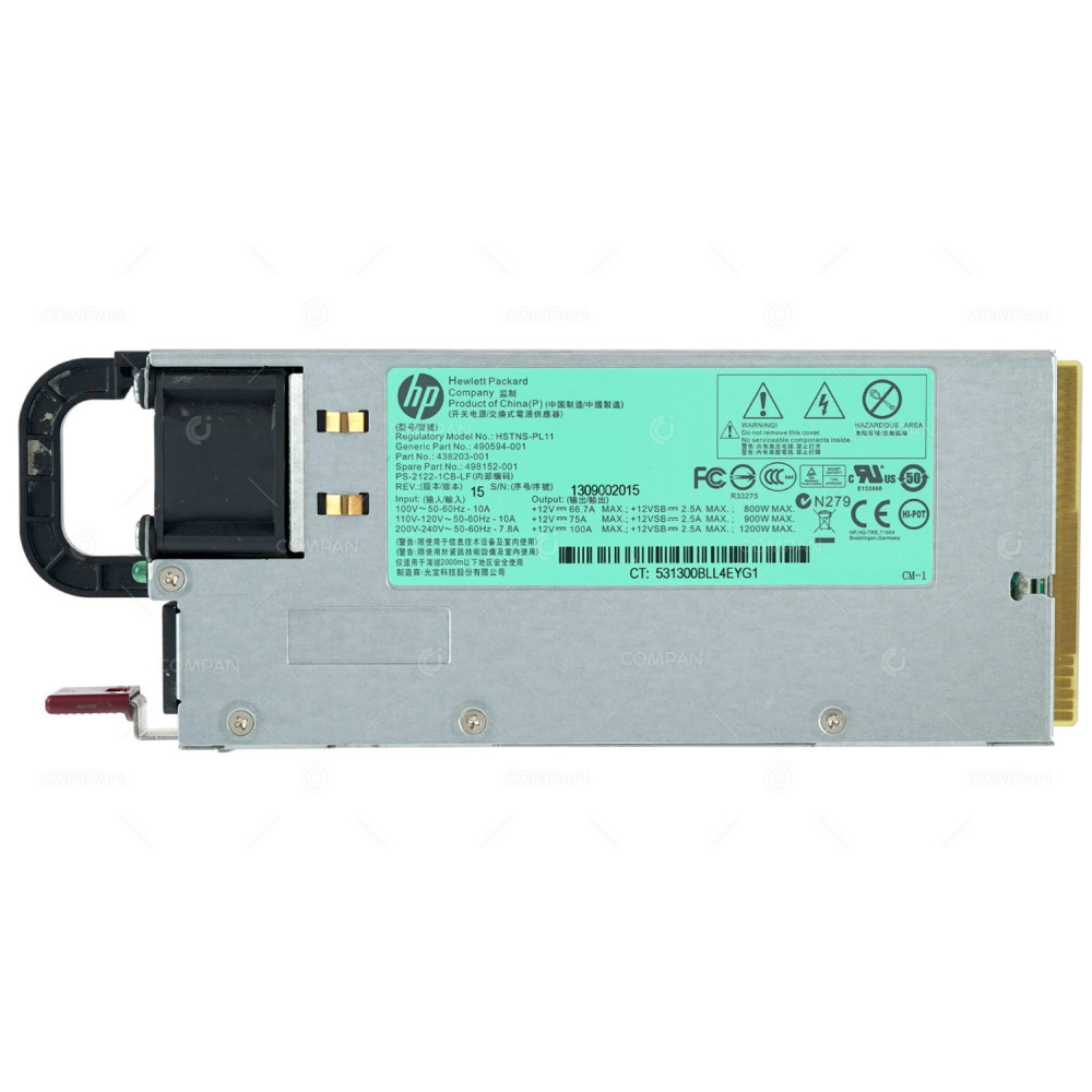 498152-001 HP 1200W POWER SUPPLY FOR HP PROLIANT DL360 DL380 DL580 G5 G6 G7
