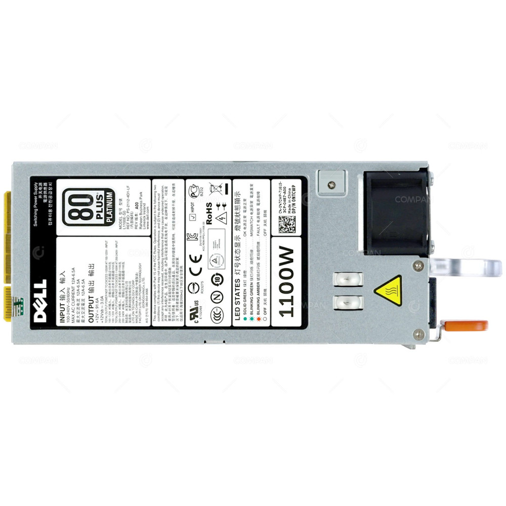 NTCWP DELL 1100W POWER SUPPLY 80+ PLATINUM FOR POWEREDGE R520/R620/R720/R820