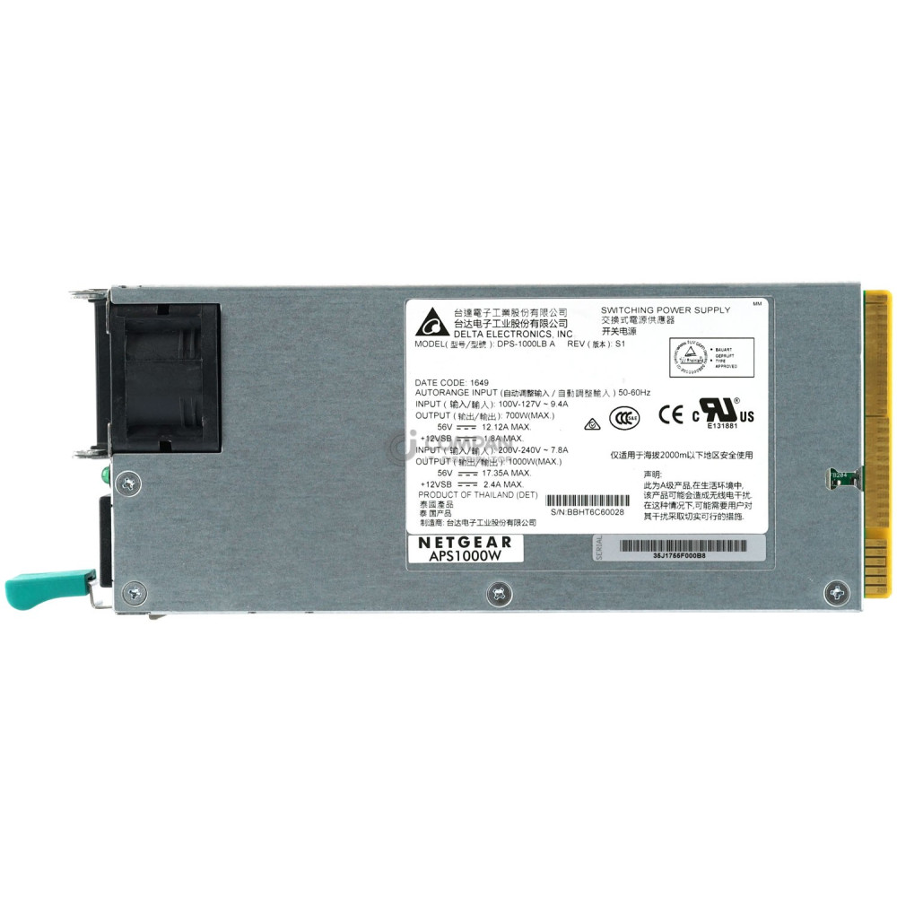 APS1000W NETGEAR 1000W POWER SUPPLY FOR M4300 DPS-1000LB