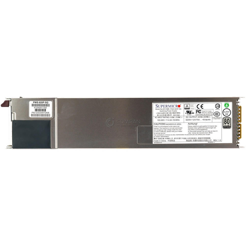 PWS-920P-SQ SUPERMICRO 920W POWER SUPPLY FOR SUPERMICRO CSE-846