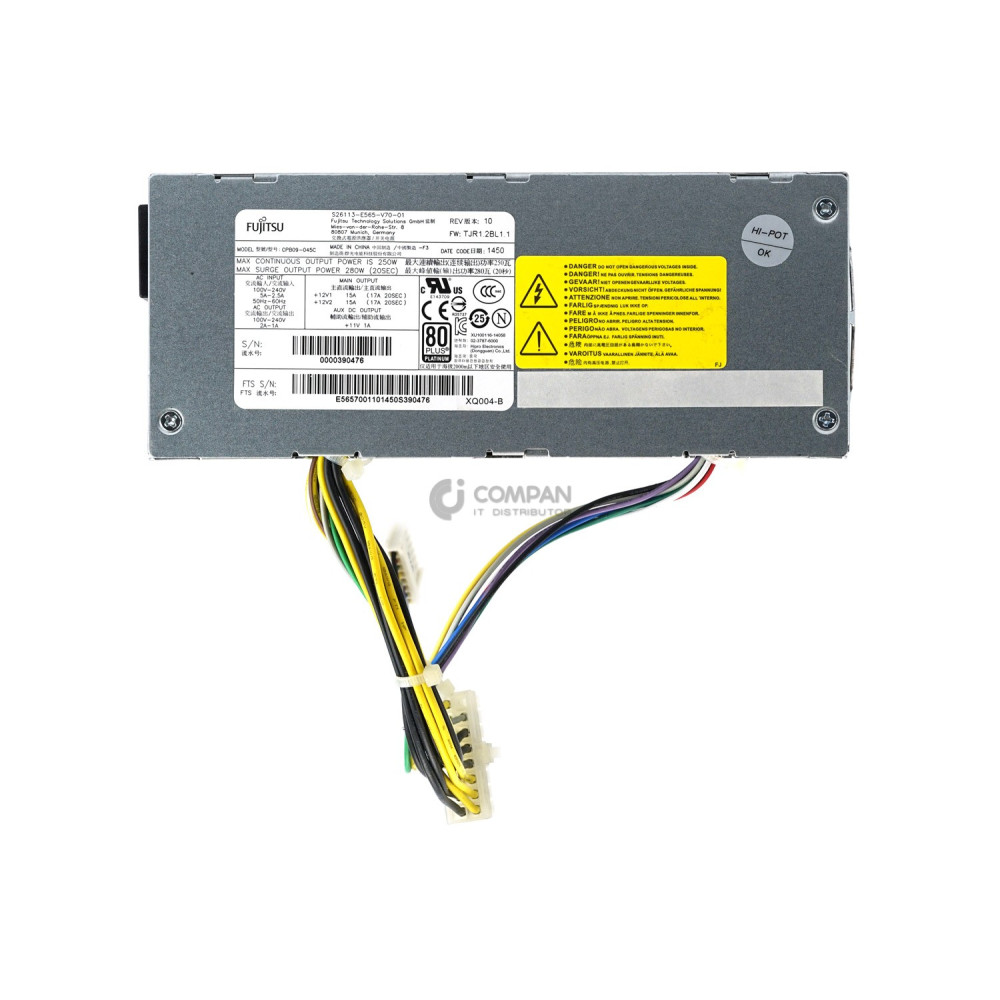 S26113-E565-V70-01 FUJITSU 250W POWER SUPPLY FOR PRIMERGY TX1320 M1 CPB09-045C
