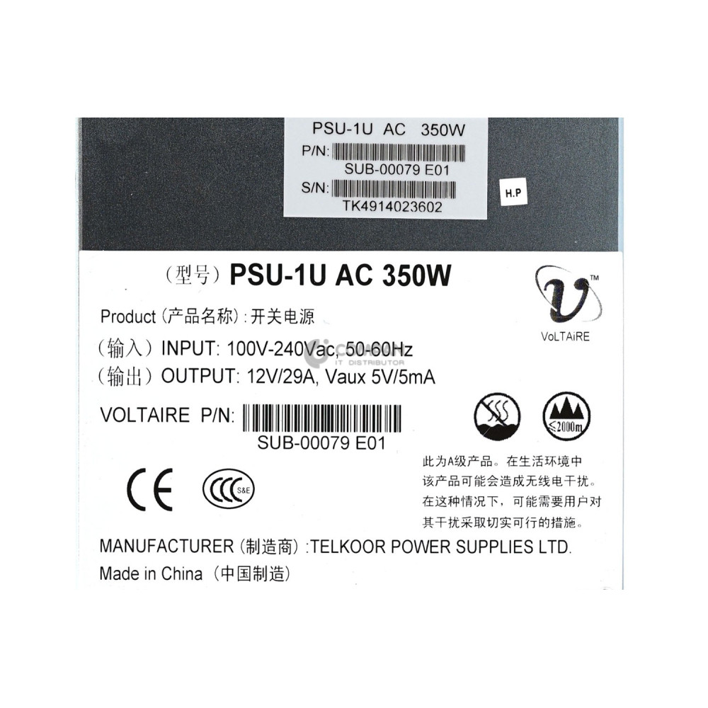SUB-00079 VOLTAIRE 350W POWER SUPPLY FOR VLT-30111 EFO306-112