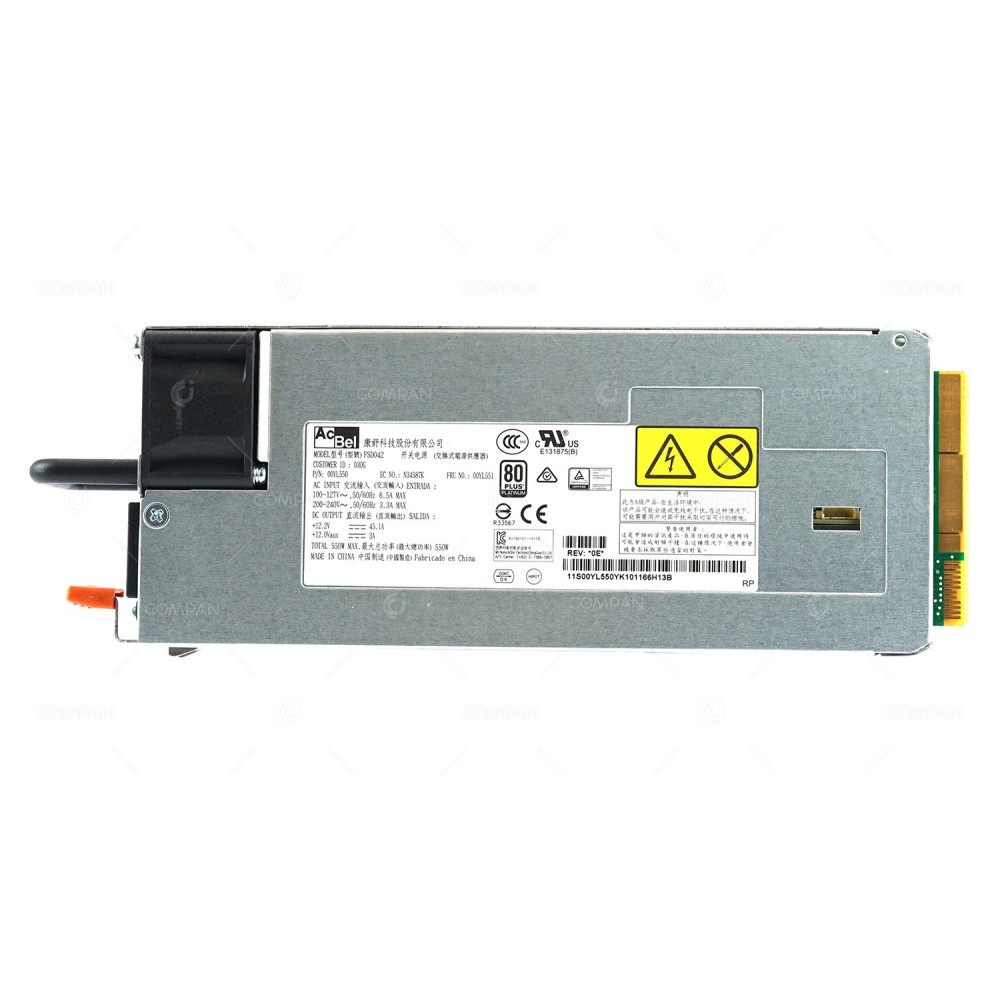 00YL551 LENOVO IBM 550W PSU 80+ PLATINUM HOT-SWAP FOR SYSTEM X3500 X3650 M5