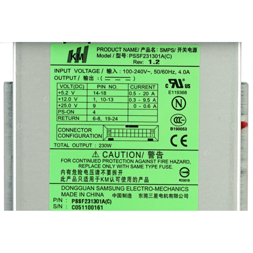 PSSF231301A KM SMPS 230W POWER SUPPLY FOR DELL POWERVAULT 132T PSSF231301A(C), 8-00245-01