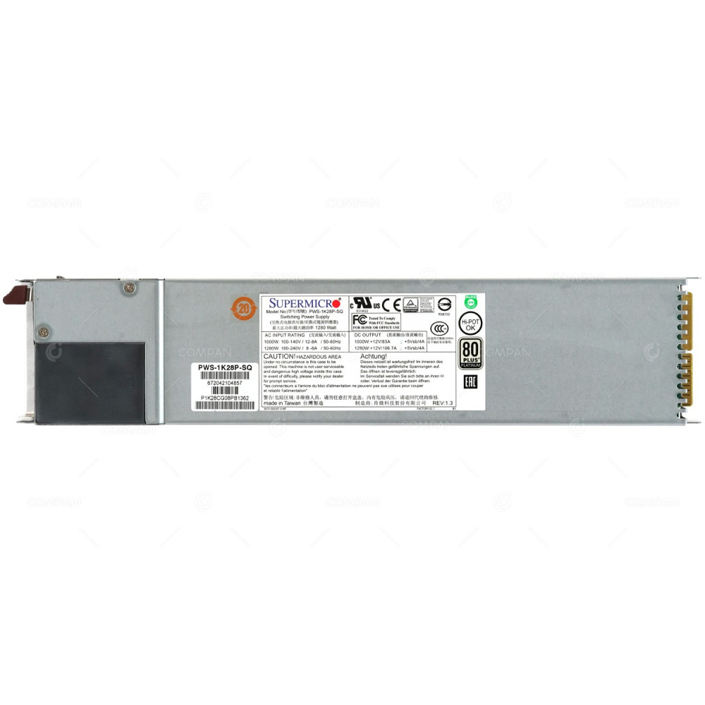 PWS-1K28P-SQ SUPERMICRO 1280W PLATINUM POWER SUPPLY