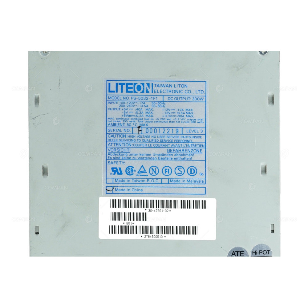 30-47661-02  HP LITEON 300W POWER SUPPLY FOR ALPHASERVER AS800