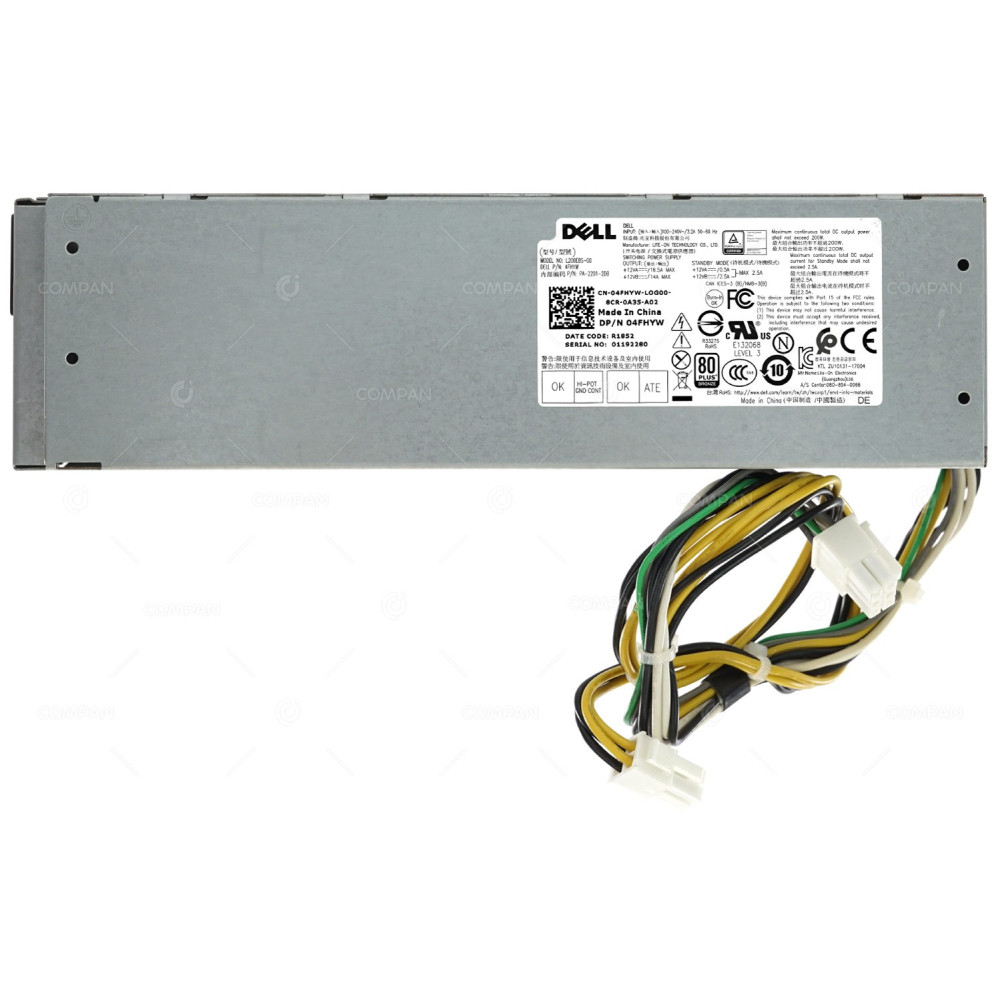 4FHYW DELL 200W POWER SUPPLY FOR OPTIPLEX 3060 04HYW, L200EBS-00