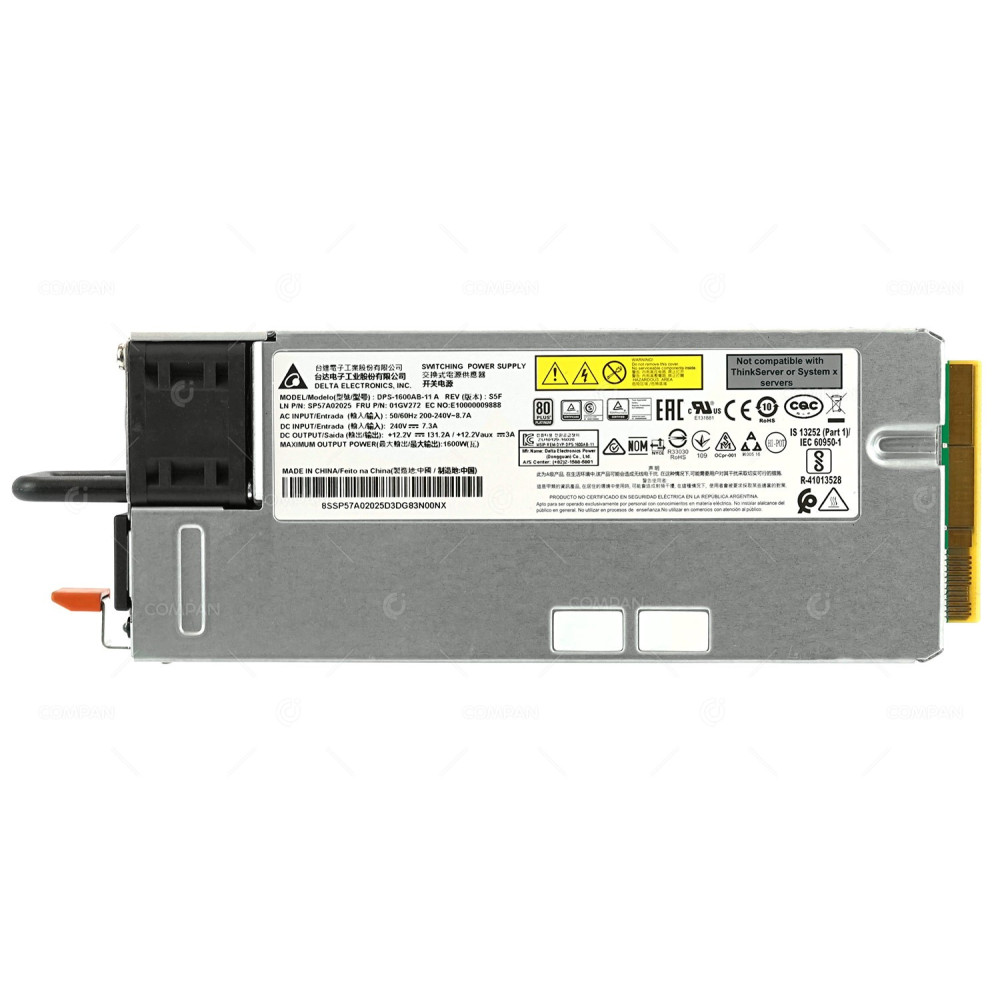 01GV272 IBM 1600W 80+ PLATINUM POWER SUPPLY HOT-SWAP FOR LENOVO THINKSYSTEM