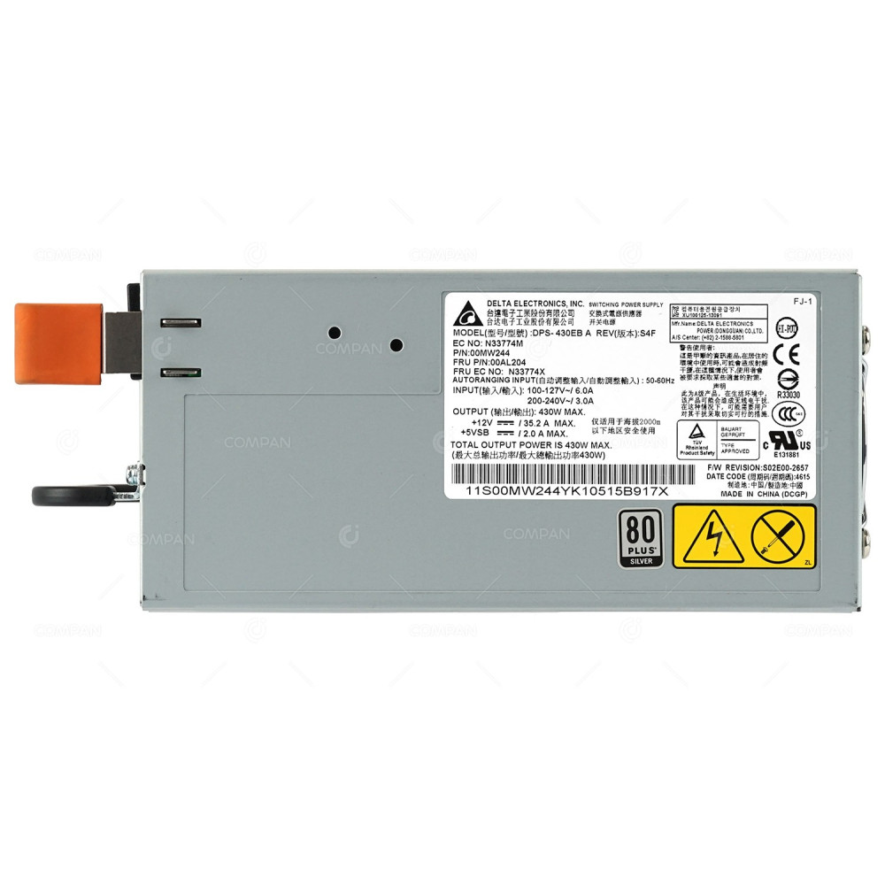 00AL204 LENOVO 430W POWER SUPPLY FOR IBM SYSTEM X3100 M5