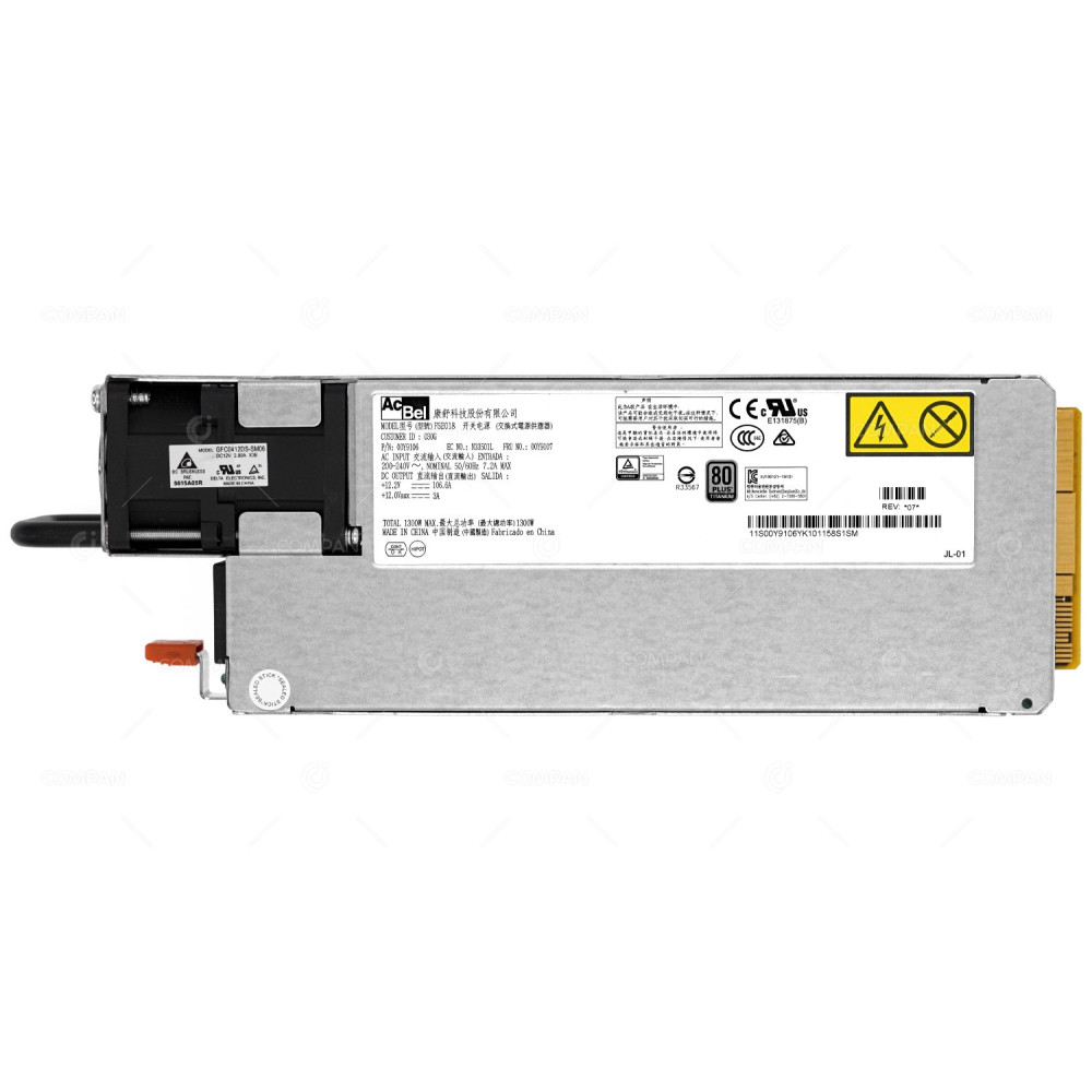 00Y9107 LENOVO 1300W POWER SUPPLY HIGH EFFICIENCY TITANIUM AC FOR X3650 M5