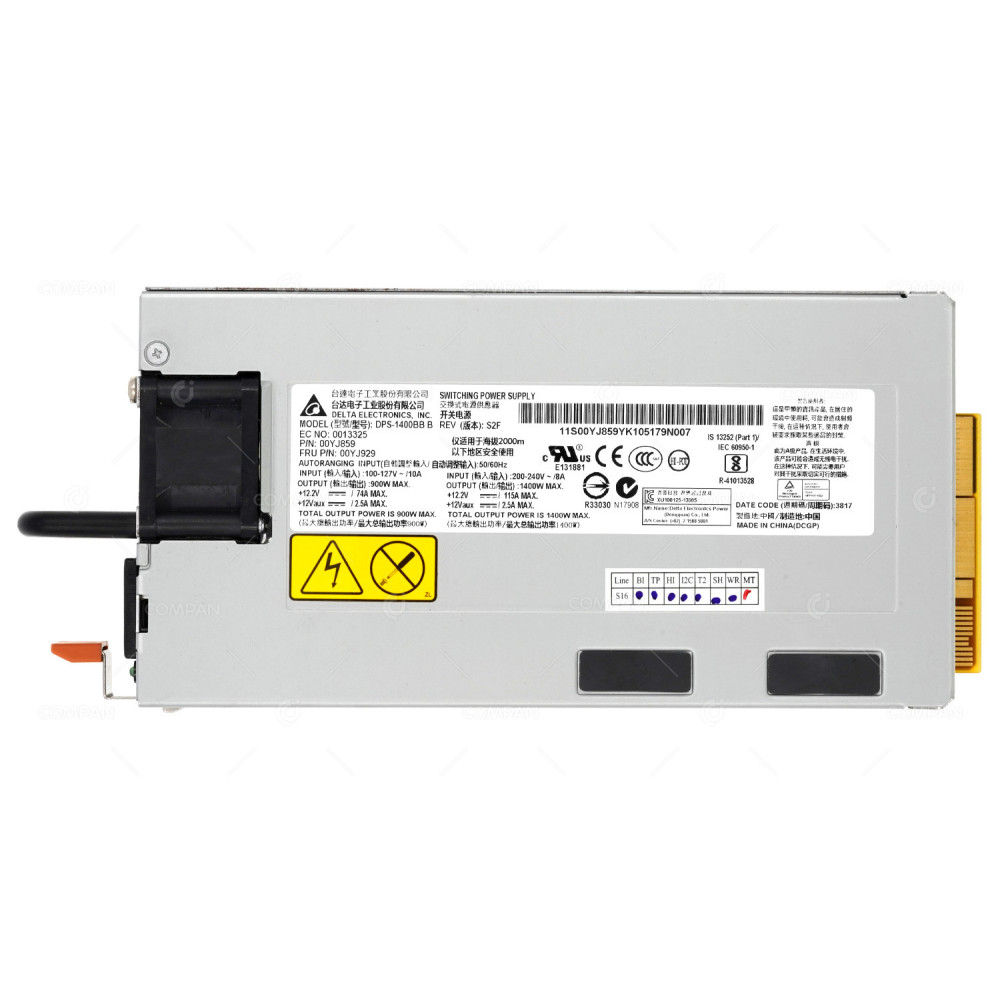00YJ929 IBM 1400W 80 PLUS PLATINUM POWER SUPPLY 00YJ859, DPS-1400BB