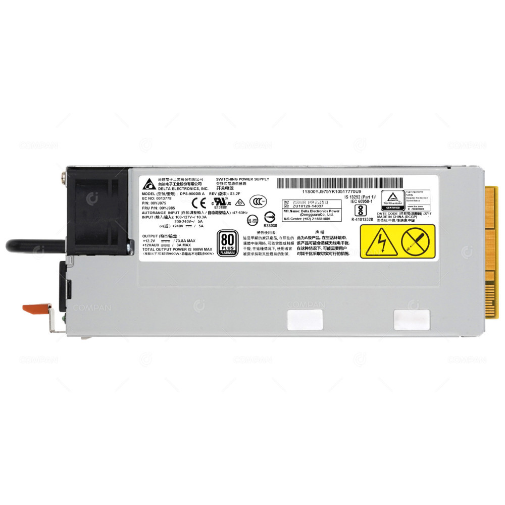 00YJ985 IBM 900W 80 PLUS PLATINUM POWER SUPPLY FOR X3590 00YJ975,DPS-900DB