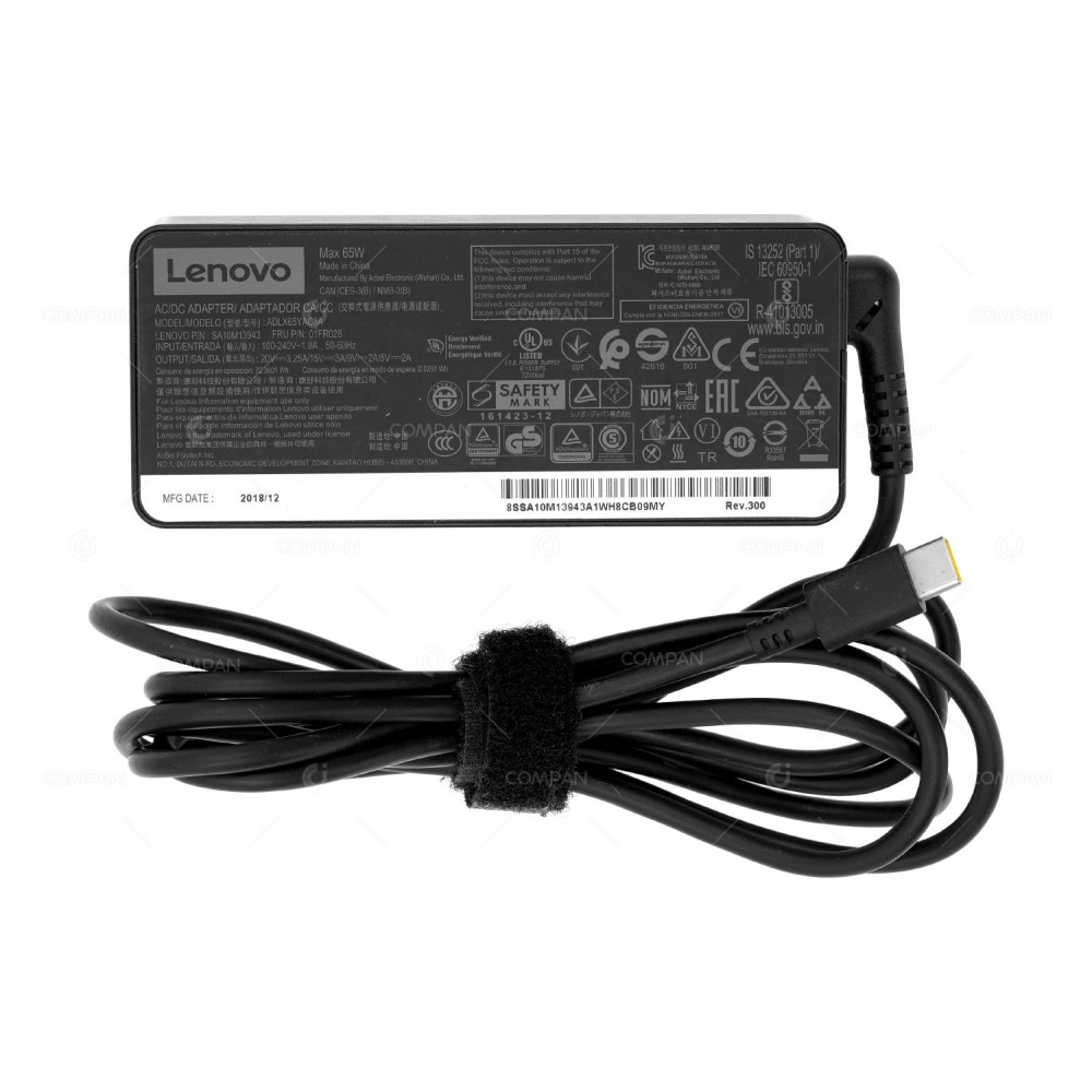01FR028 LENOVO 65W 20V 3.25A 15V 3A 9V 2A 5V 2A AC ADAPTER USB-C CHARGER FOR THINKPAD LAPTOPS ADLX65YAC3A, SA10M13943