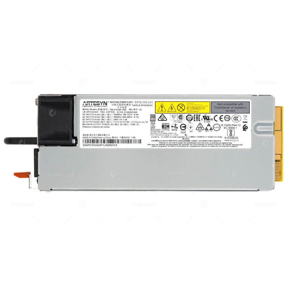 01PF536 IBM 750W PLATINUM HOT SWAP POWER SUPPLY 700-014188-1500