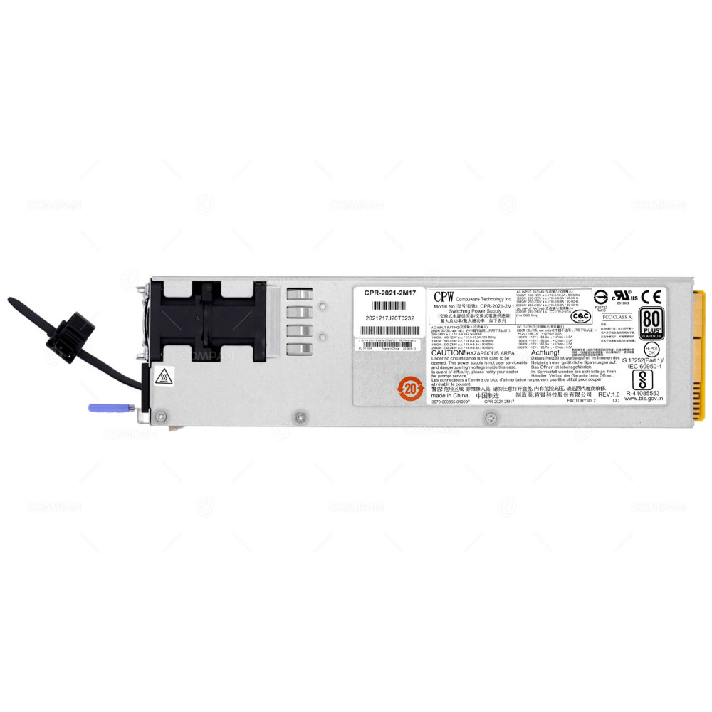 02JE812 IBM 2000W POWER SUPPLY FOR STORWIZE V5100 01YM292, CPR-2021-2M17