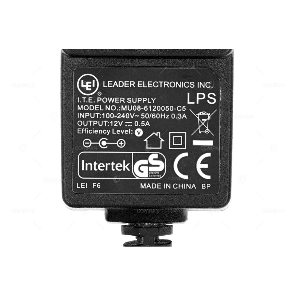 0432-03SC000 LEADER ELECTRONICS 6W 12V 0.5A AC/DC ADAPTER MU-08-6120050-C5