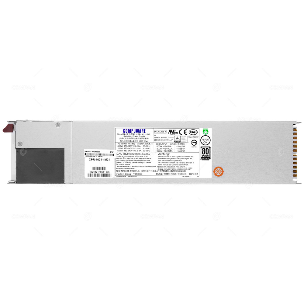 0A100-00230100 ASUS 1620W 80+ PLATINUM POWER SUPPLY FOR ESC4000 G3 CPR-1621-1M21