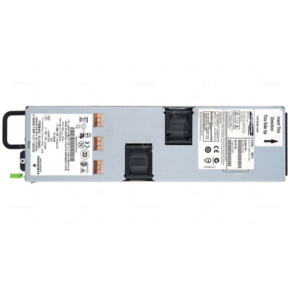 10914 EXTREME NETWORK SUMMIT 850W AC POWER SUPPLY FOR X650 800285-00-06, DS850-3