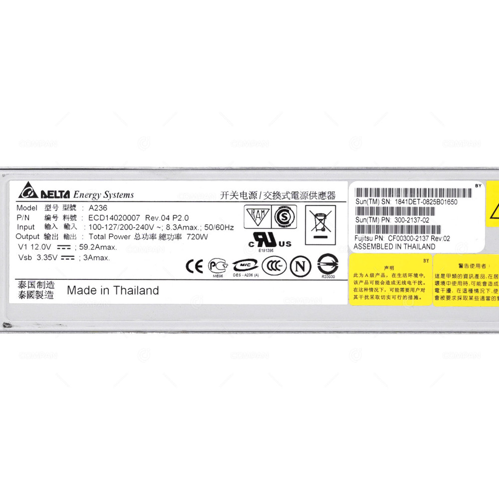 300-2137-02 SUN 720 W POWER SUPPLY FOR SPARC T5140 CF00300-2137