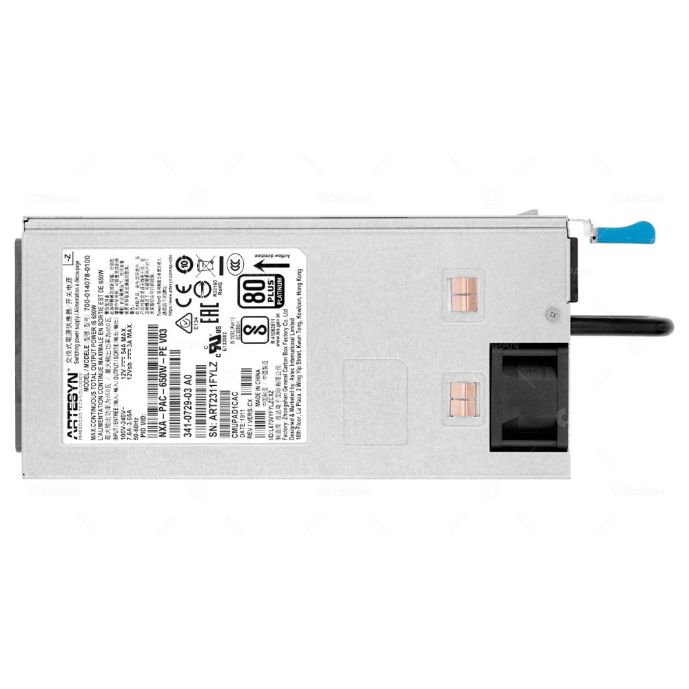 341-0729-03 CISCO POWER SUPPLY 650W FOR N9K NXA-PAC-650W, CMUPAD1CAC, 700-014078-0100