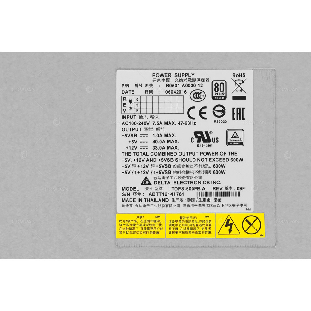 5552748-P HITACHI HDS VSP G1000 600W POWER SUPPLY R0501-A0030-12, TDPS-600FB A