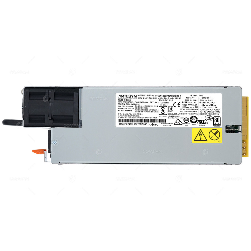700-013496-J000 IBM POWER SUPPLY 1300W AC FOR FLASHSYSTEM 900 01EK249, 01EK250, 700-013496-J000
