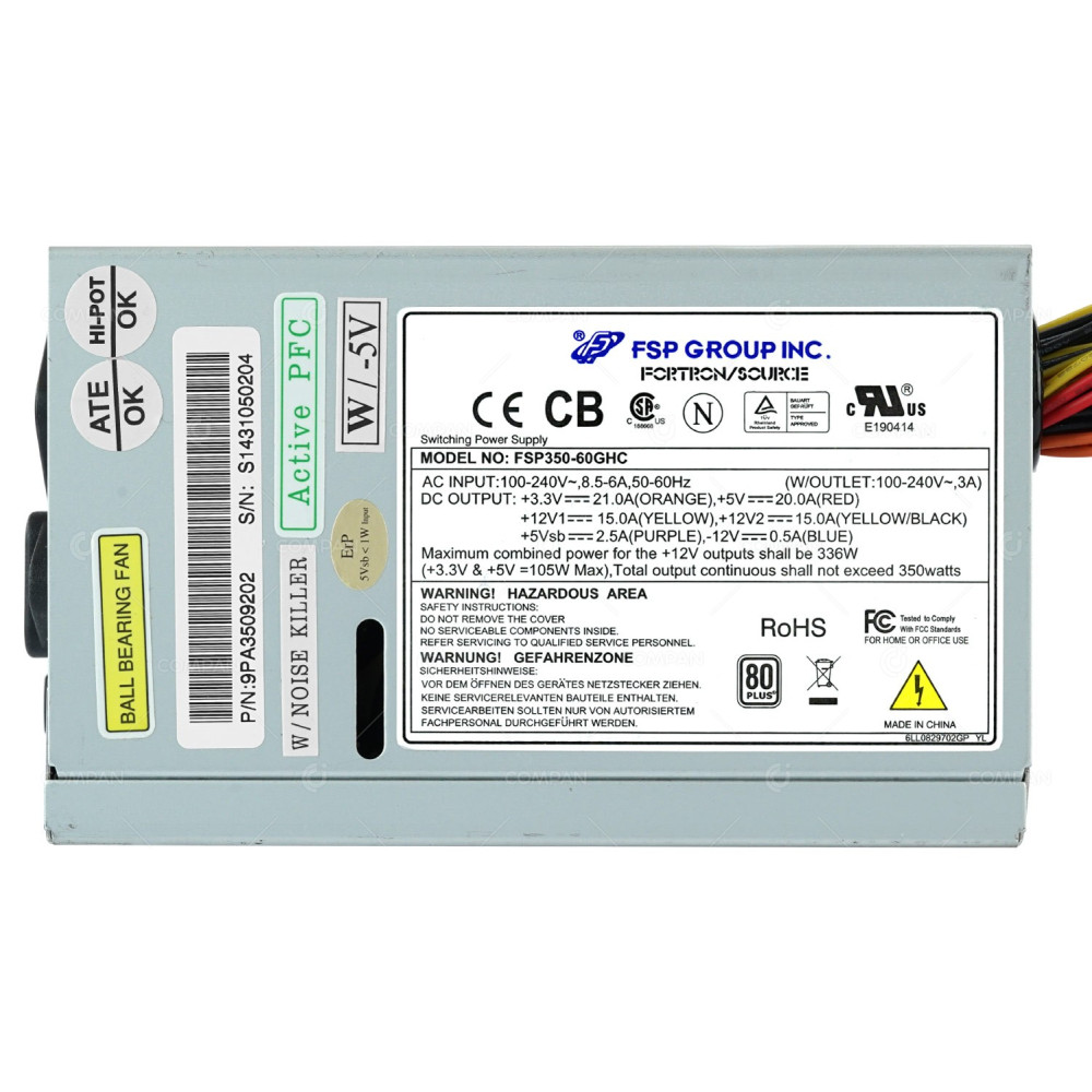 9PA3509202 FSP GROUP 350W 24 PIN 3X MOLEX 4X SATA 80PLUS POWER SUPPLY FSP350-60GHC