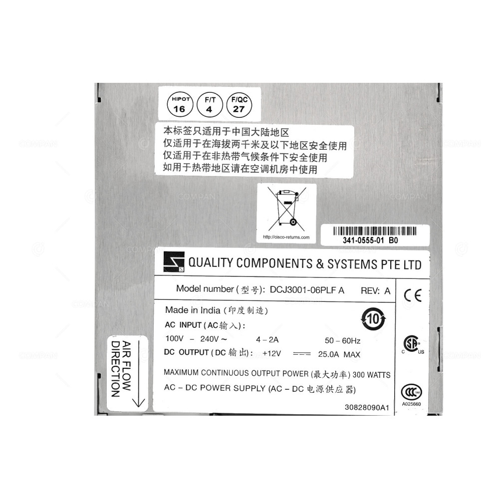 DS-C50I-300AC CISCO MDS 9250I DS-C50I-300AC 300W POWER SUPPLY 341-0555-01