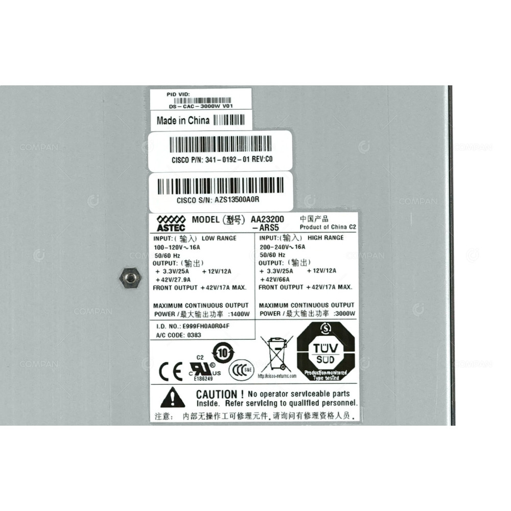 DS-CAC-3000W CISCO POWER SUPPLY 3000W AC FOR MDS 9509 -